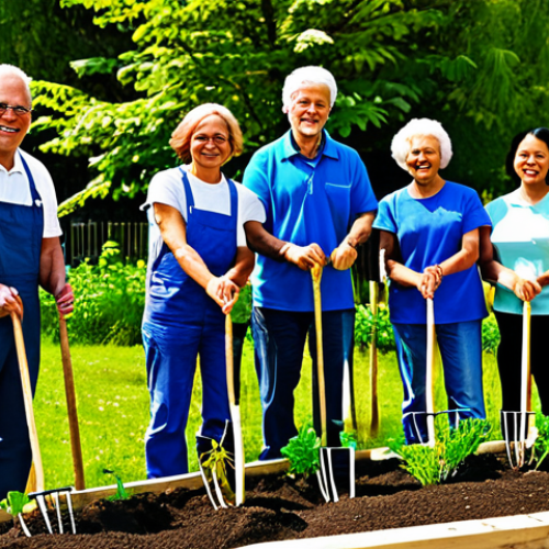Home 6 **
"A diverse group of people planting trees in a community garden, fully clothed, appropriate attire, symbolizing efforts to combat climate change, bright sunny day, safe for work, family-friendly, professional photography, perfect anatomy, correct proportions, natural pose."
**