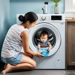 Home 9 물 부족 문제 해결 방법 - **Prompt 1: Smart Household Water Conservation**
"A cozy, brightly lit modern home interior feat...