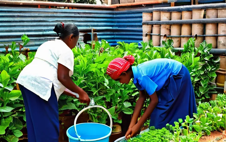 물 부족 문제 해결 방법 - **Prompt 2: Advanced Agricultural Water Management**
    "A wide, panoramic view of a fertile agricu...