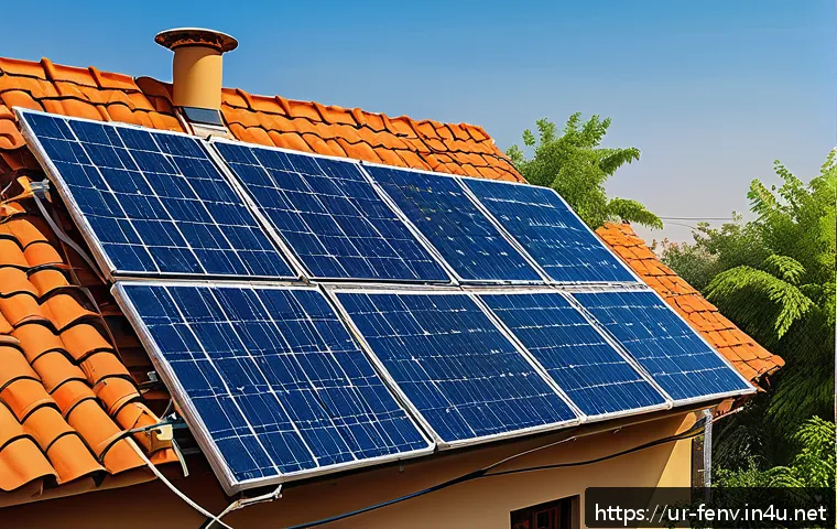 탄소 배출 감축 기술 - A vibrant and detailed illustration of a modern Pakistani rooftop solar panel installation on a trad...